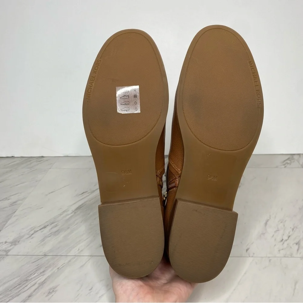Michael Kors Jilly Brown Pebbled Faux Leather Bootie 9 1/2 M
